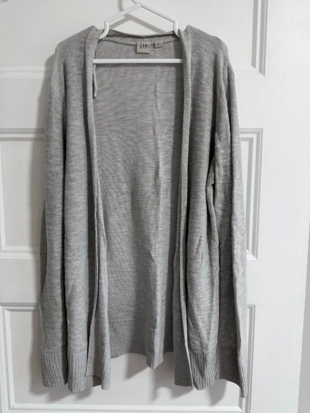 Gap Textured Longline Open-Front Cardigan S/P – Grey